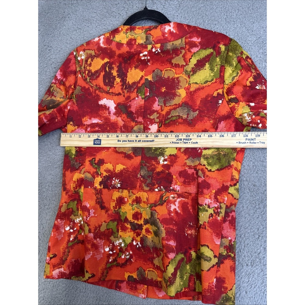 Chicos Button Up‎ Jacket Red Pink Coral Long Sleeve Blouse Coat Womens Size 0 - Picture 15 of 16